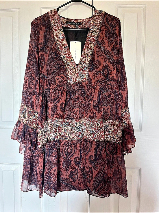 Zara Dresses & Skirts - Zara Paisley Mini Dress Large NWT